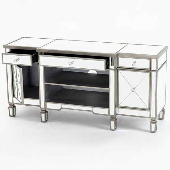 Antoinette Mirrored Champagne Trim TV Unit