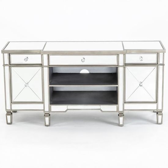 Antoinette Mirrored Champagne Trim TV Unit