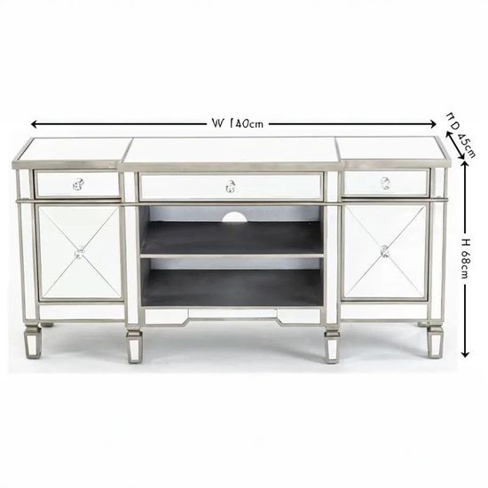 Antoinette Mirrored Champagne Trim TV Unit