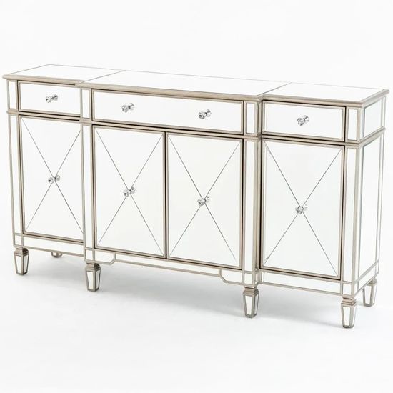 Antoinette Mirrored Champagne Trim 4 Door Large Sideboard - 160cm