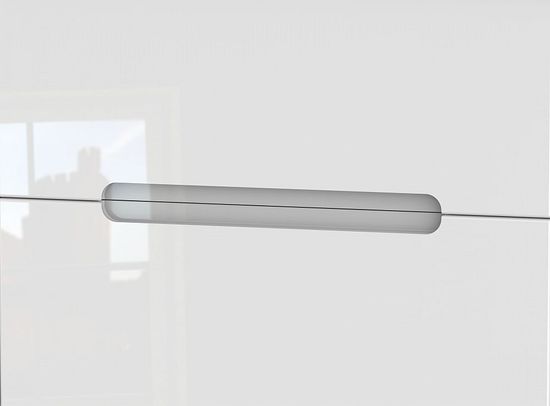 Monaco White Gloss 3 Door Tall Triple Wardrobe - 4 Drawers