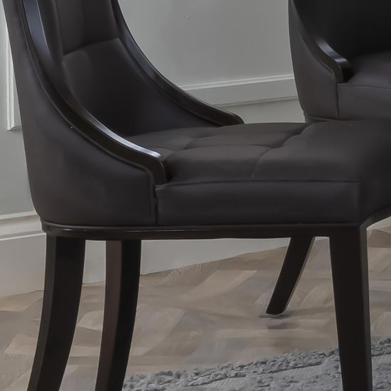 Paris Brown Leather Dining Chair with Brown Legs