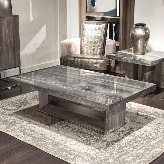 Blade Marble Occasional Table with Wooden Base - Variation Available