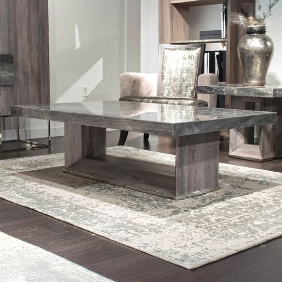 Blade Marble Occasional Table with Wooden Base - Variation Available