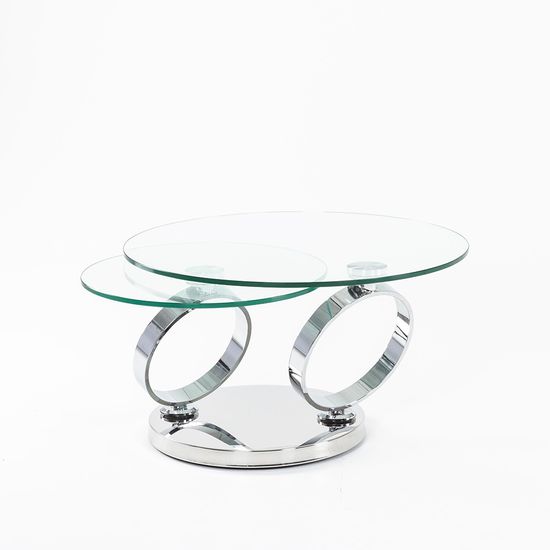 Circles Swivel Glass Top Round Coffee Table
