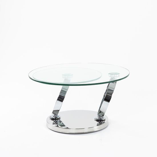 Circles Swivel Glass Top Round Coffee Table