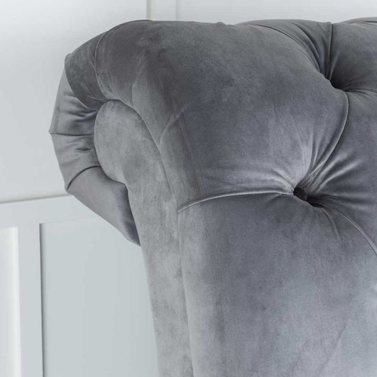 Ellis Grey Velvet Fabric 5ft King Size Bed