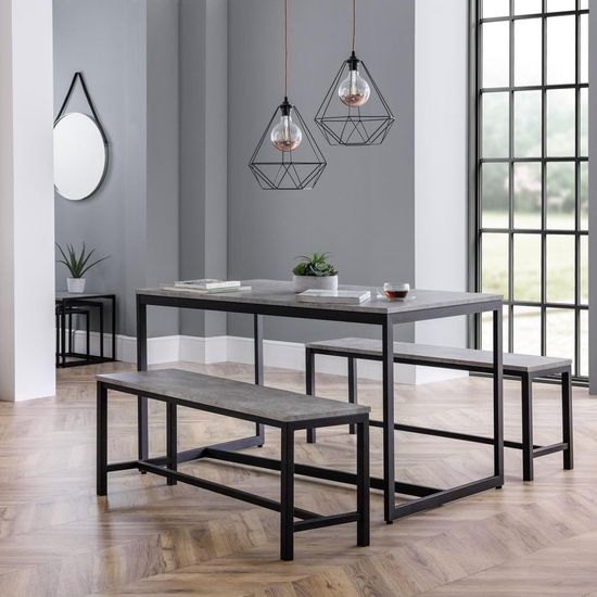 Staten Concrete Effect Dining Bench