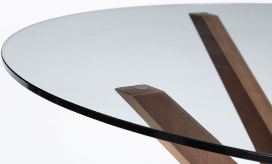 Chelsea Glass and Walnut 6 Seater Round Dining Table