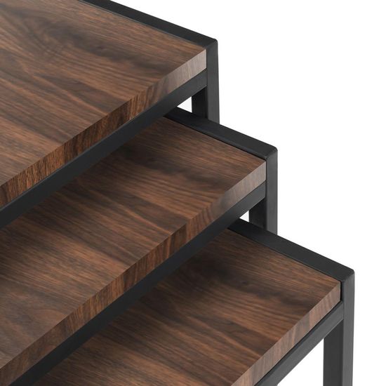 Tribeca Walnut Nest of 3 Tables