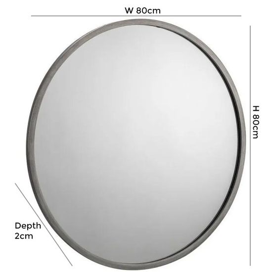 Octave Pewter Round Wall Mirror
