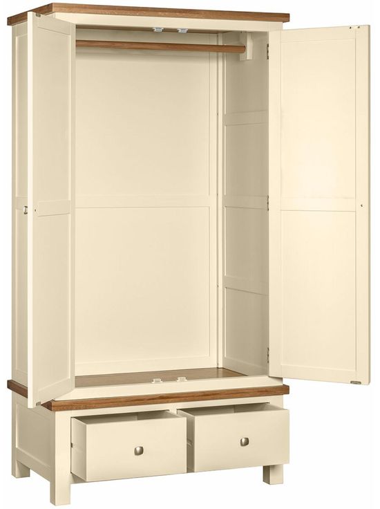 Lundy Ivory Painted 2 Door 2 Drawer Double Wardrobe