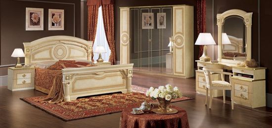 Camel Aida Ivory Italian 2 Drawer Bedside Cabinet