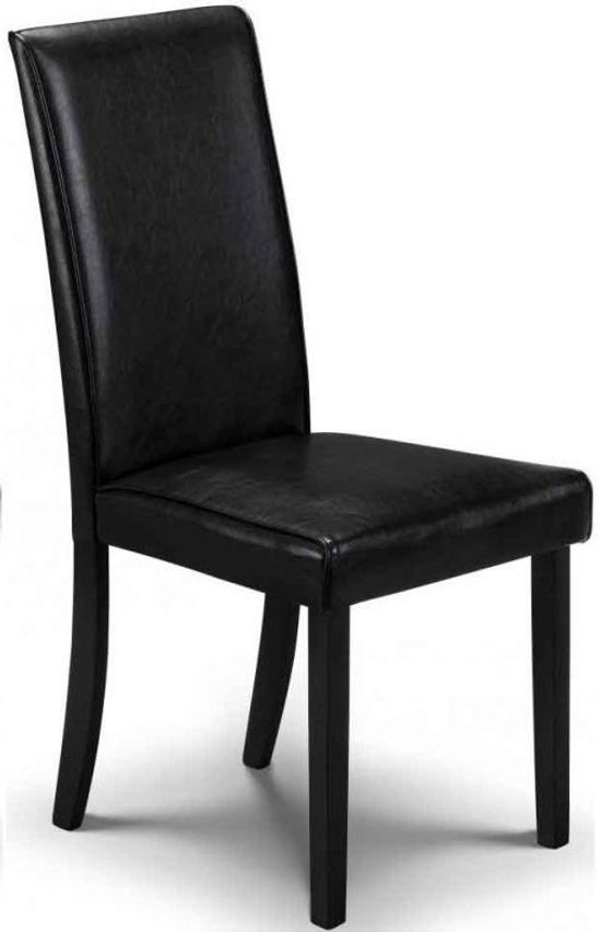 2 x Hudson Black Faux Leather Dining Chair