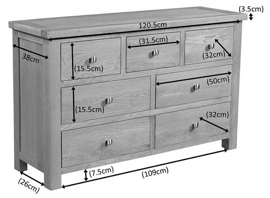 Appleby Oak 3+4 Drawer Chest