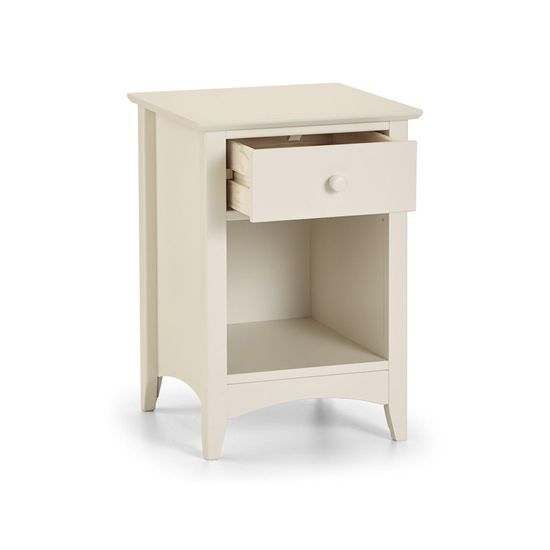 Cameo White 1 Drawer Bedside Cabinet