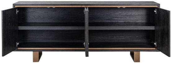 Hunter Black Oak 200cm Extra Large Sideboard with Gold Trim