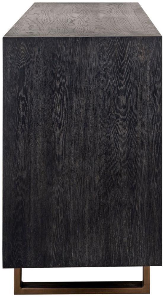 Hunter Black Oak 200cm Extra Large Sideboard with Gold Trim