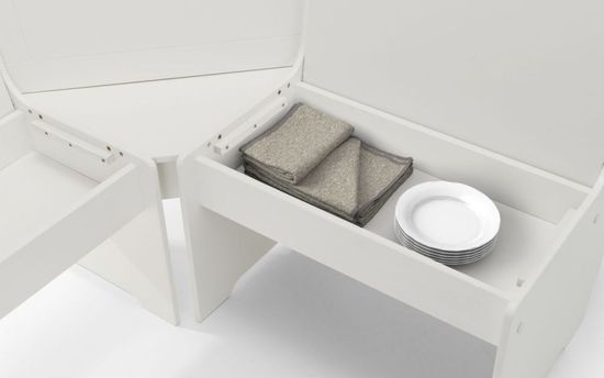 Newport White 4 Seater Corner Dining Set