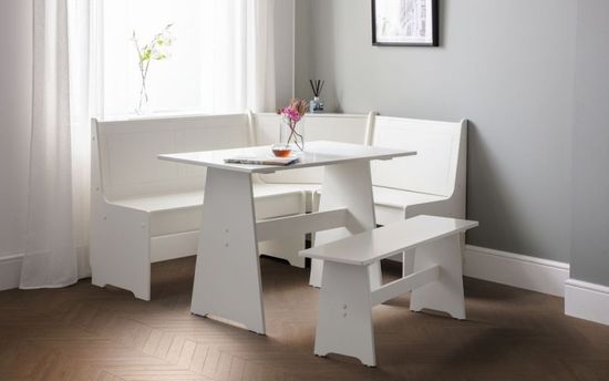 Newport White 4 Seater Corner Dining Set