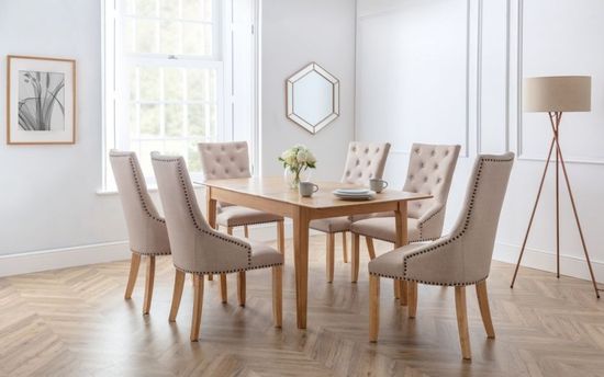 2 x Loire Oatmeal Fabric Dining Chair