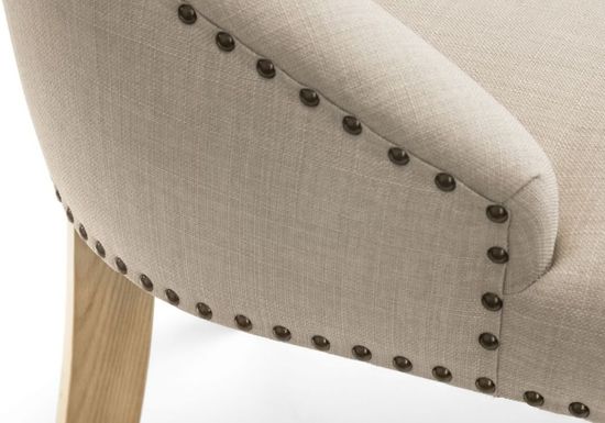 2 x Loire Oatmeal Fabric Dining Chair