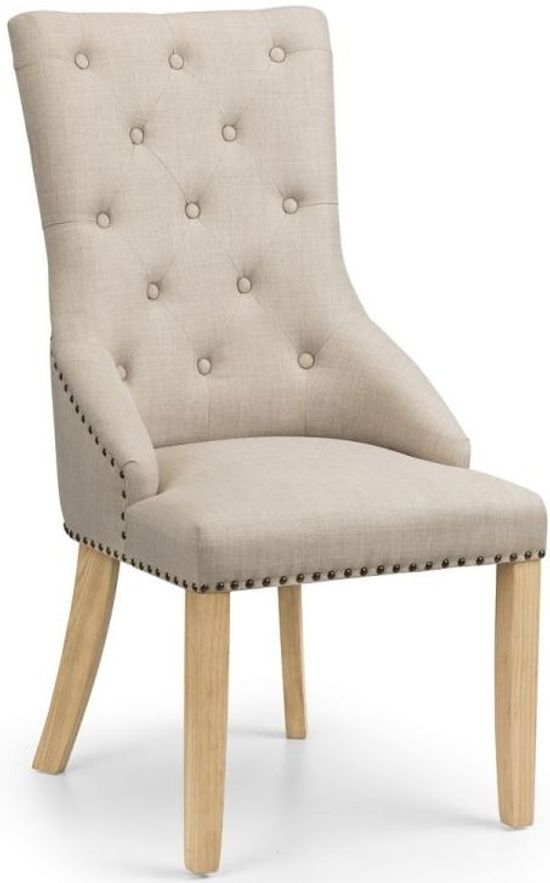 2 x Loire Oatmeal Fabric Dining Chair