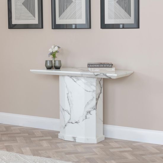 Naples White Marble Console Table