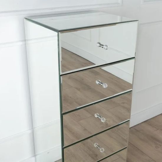Chelsea Mirrored 5 Drawer Narrow Chest
