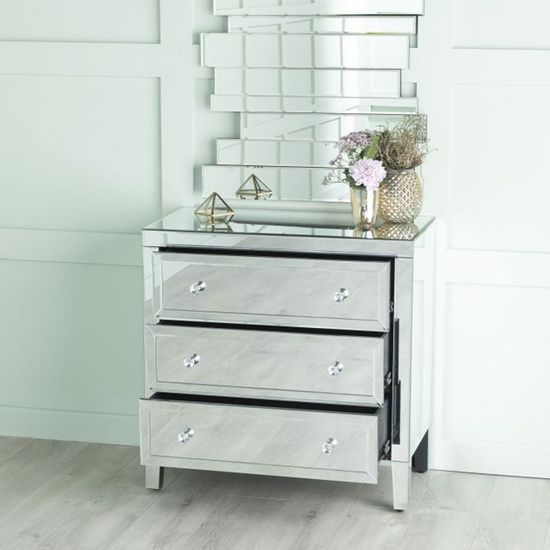 Lucia Mirrored 3 Drawer Small Chest