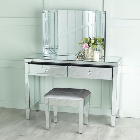 Glass mirrored dressing table hotsell