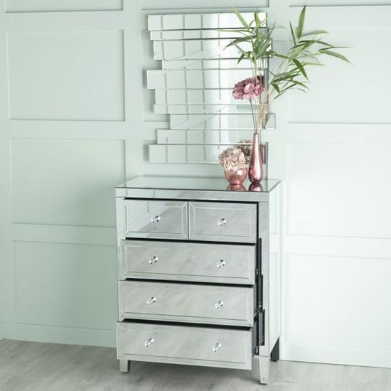 Lucia Mirrored 3+2 Drawer Chest