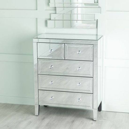 Lucia Mirrored 3+2 Drawer Chest