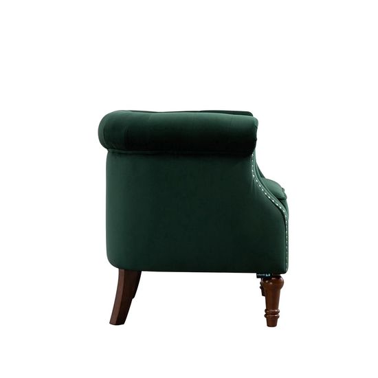Freya Green Velvet Fabric Accent Chair