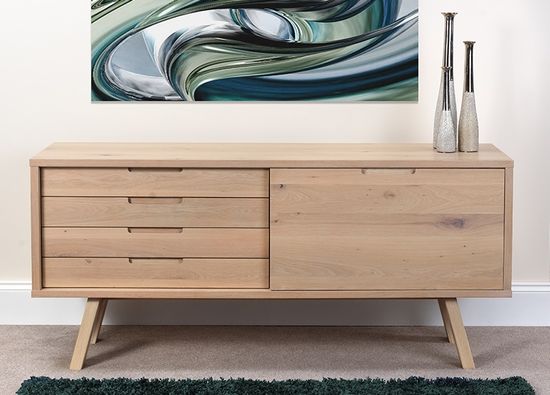 Bergen Oak 160cm Large 1 Door Sideboard