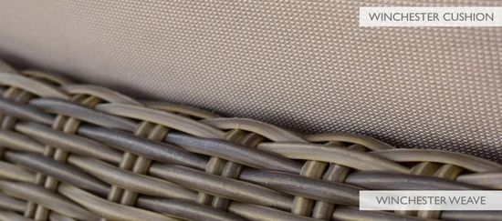 Maze Winchester Natural Rattan Fire Pit Table Corner Garden Dining Sofa Set