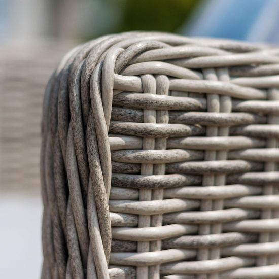 Maze Oxford Grey Rattan Corner Rising Table with Ice Bucket Garden Dining Set