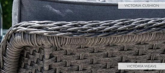 Maze Victoria Grey Rattan Rising Table Corner Garden Dining Set