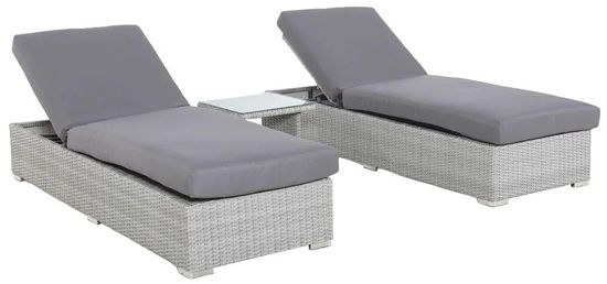 Maze Ascot Grey Rattan Garden Sun Lounger Set