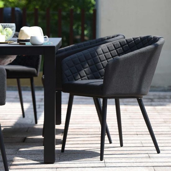 Maze Ambition Charcoal 8 Seater Fire Pit Table Garden Dining Set