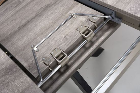 Manhattan Grey 4-6 Seater Oval Extending Dining Table with Black Spider Legs Base