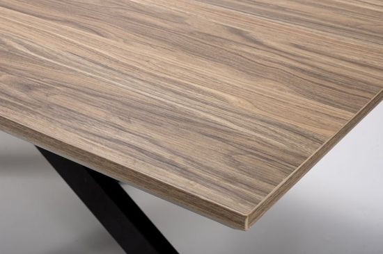 Manhattan Walnut 6-8 Seater Extending Dining Table with Black Spider Legs Base