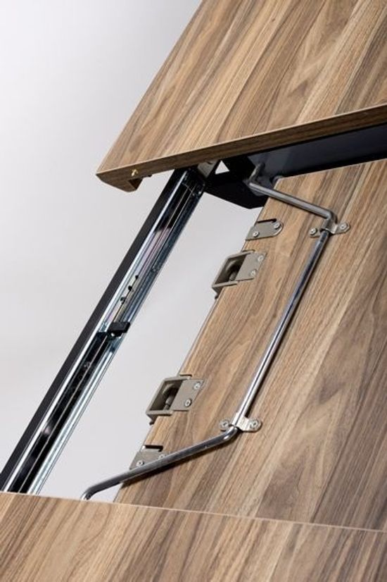 Manhattan Walnut 6-8 Seater Extending Dining Table with Black Spider Legs Base