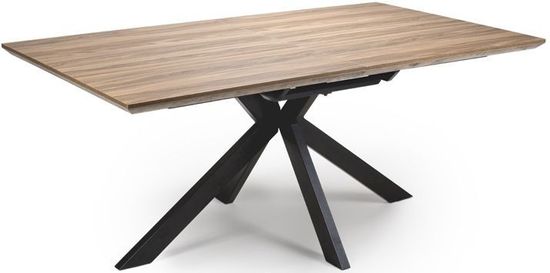 Manhattan Walnut 6-8 Seater Extending Dining Table with Black Spider Legs Base