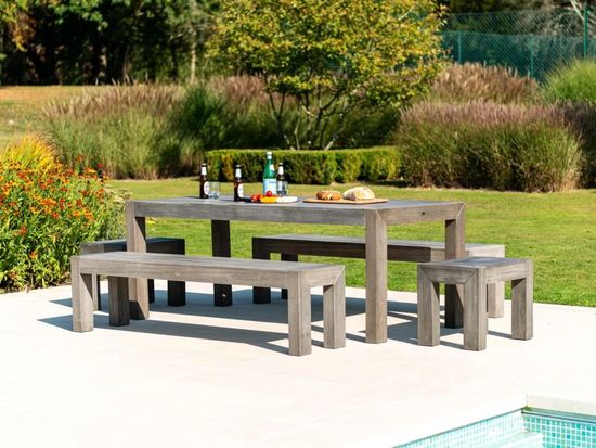 Alexander Rose Old England Grey Garden Dining Bench