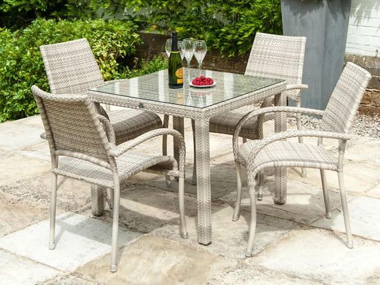 Alexander Rose Ocean Pearl Fiji Square Garden Dining Table - 80cm