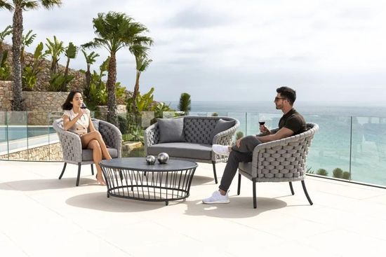 Alexander Rose Cordial Luxe Light Grey Garden Lounge Chair