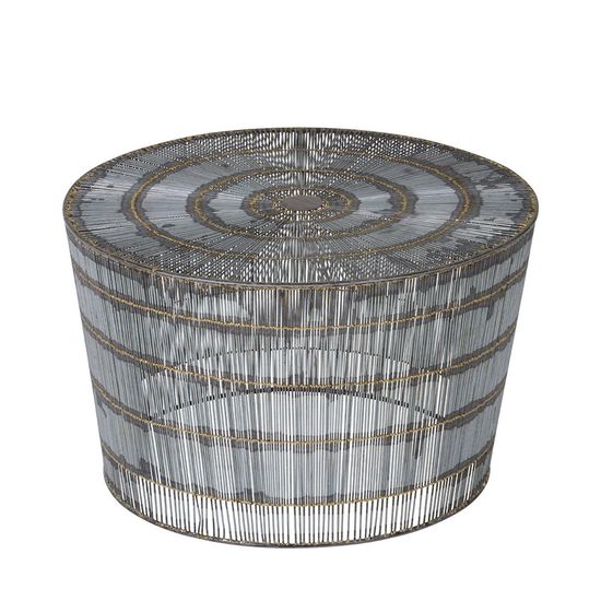 Templar Silver Wireframe Round Coffee Table