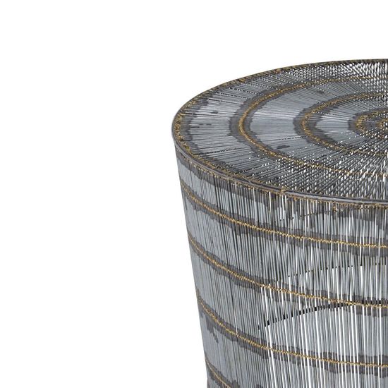 Templar Silver Wireframe Round Coffee Table