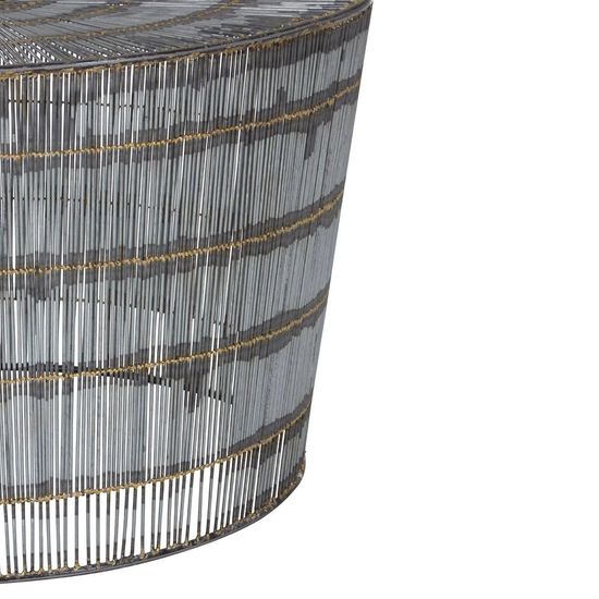 Templar Silver Wireframe Round Coffee Table